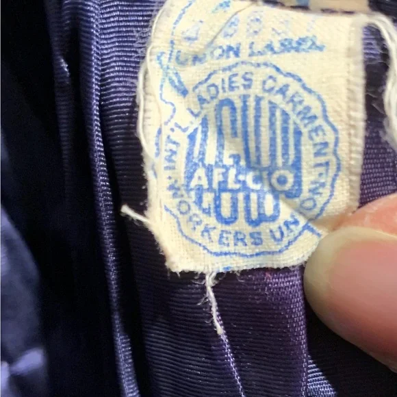 Vintage Rare ladies blue short sleeve chiffon dress with back zipper and lace - Picture 6 of 10